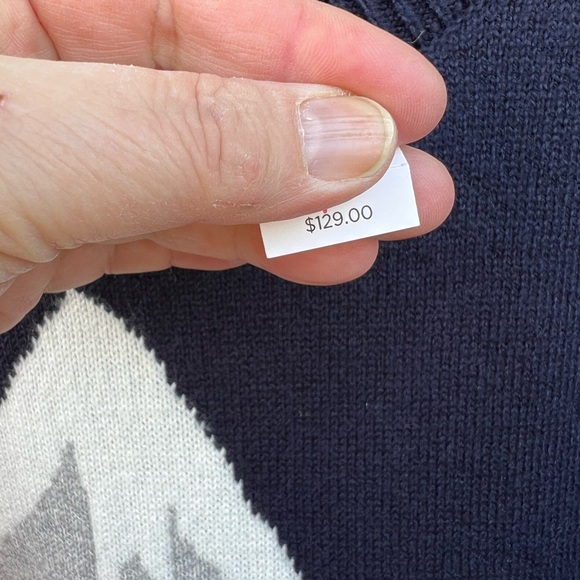 NWT Talbots Cozy Navy Mountain Town In Winter Long Sleeve Sweater - Picture 5 of 6